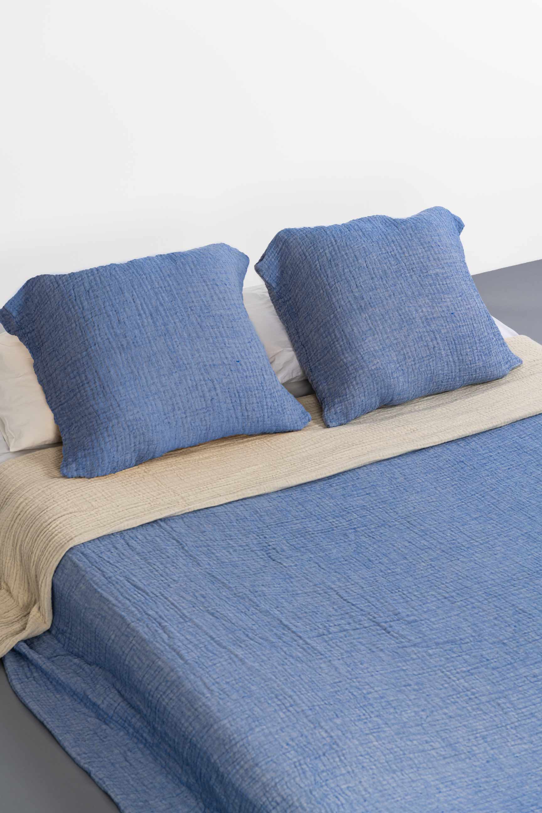 Blue Muslin Cushion Cover  - 100% Cotton - Limited Stock