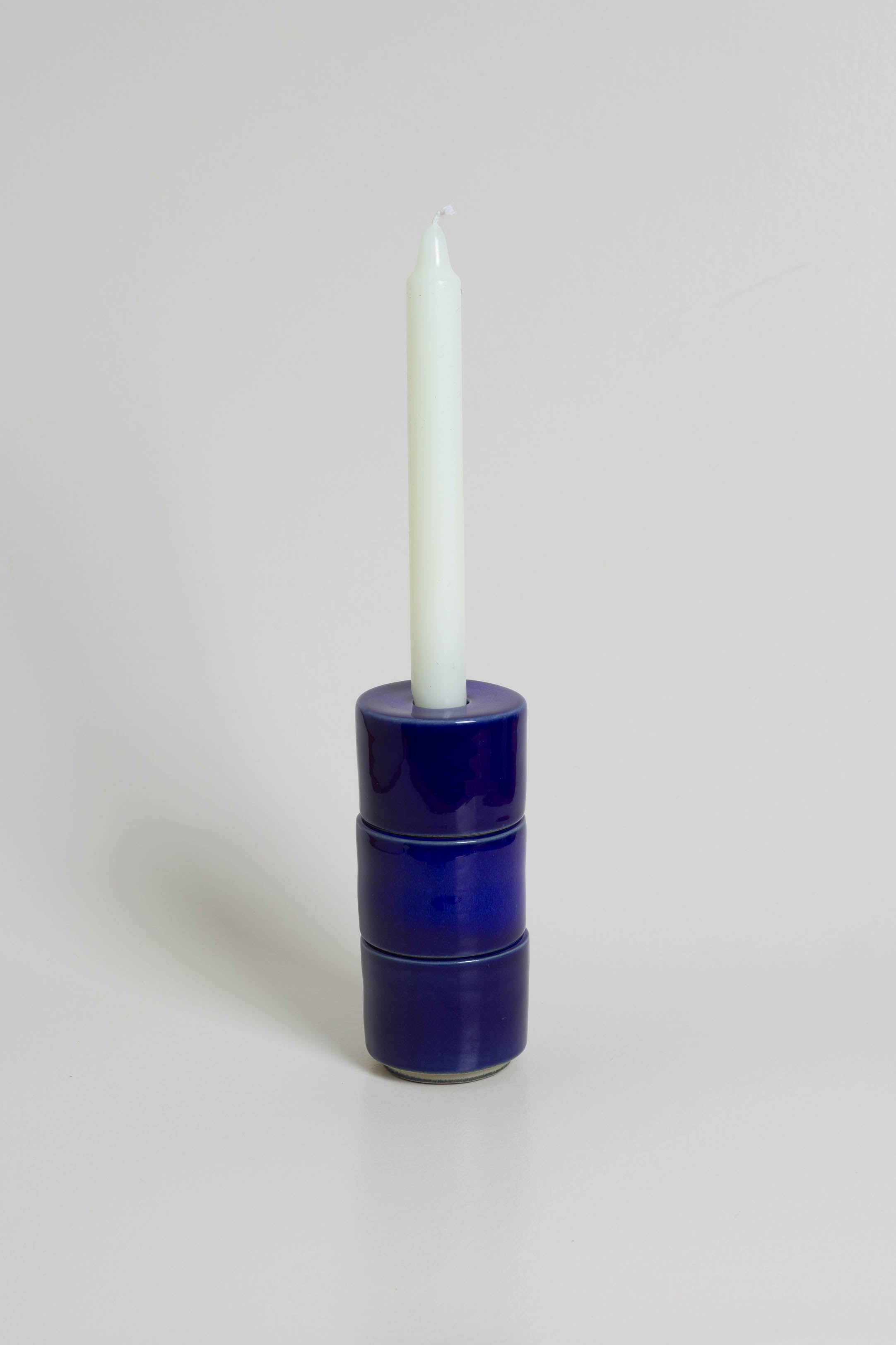 Modular Candle Holder - Blue Glazed -  Limited Stock