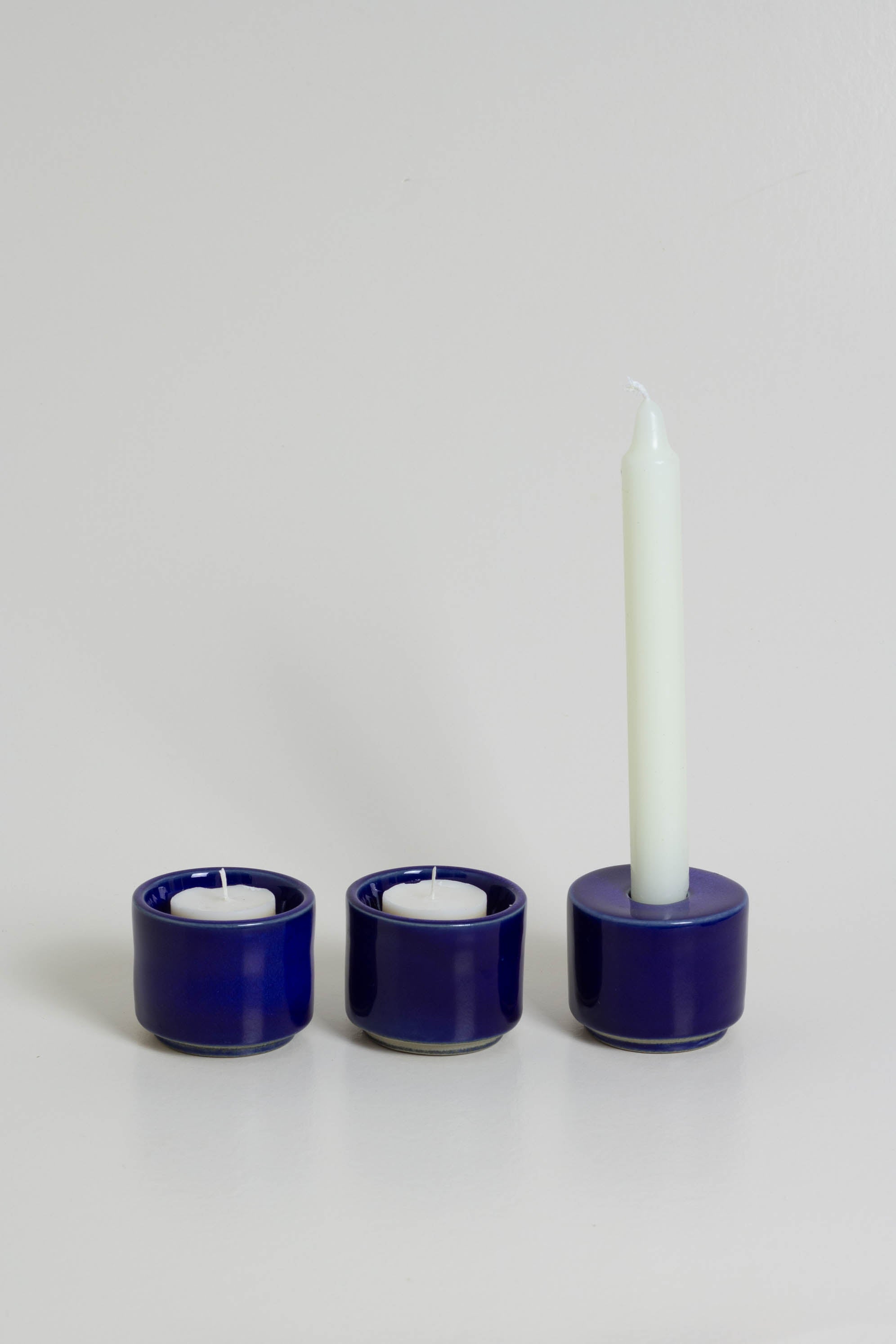 Modular Candle Holder - Blue Glazed -  Limited Stock