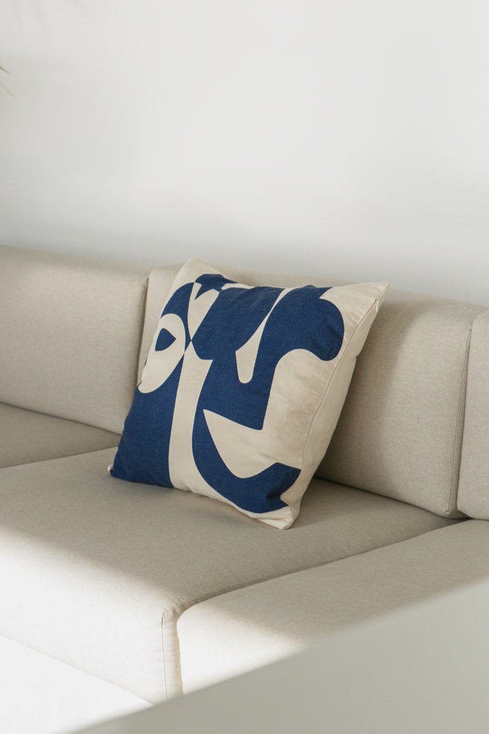 Printed Cushion Cover – Blue