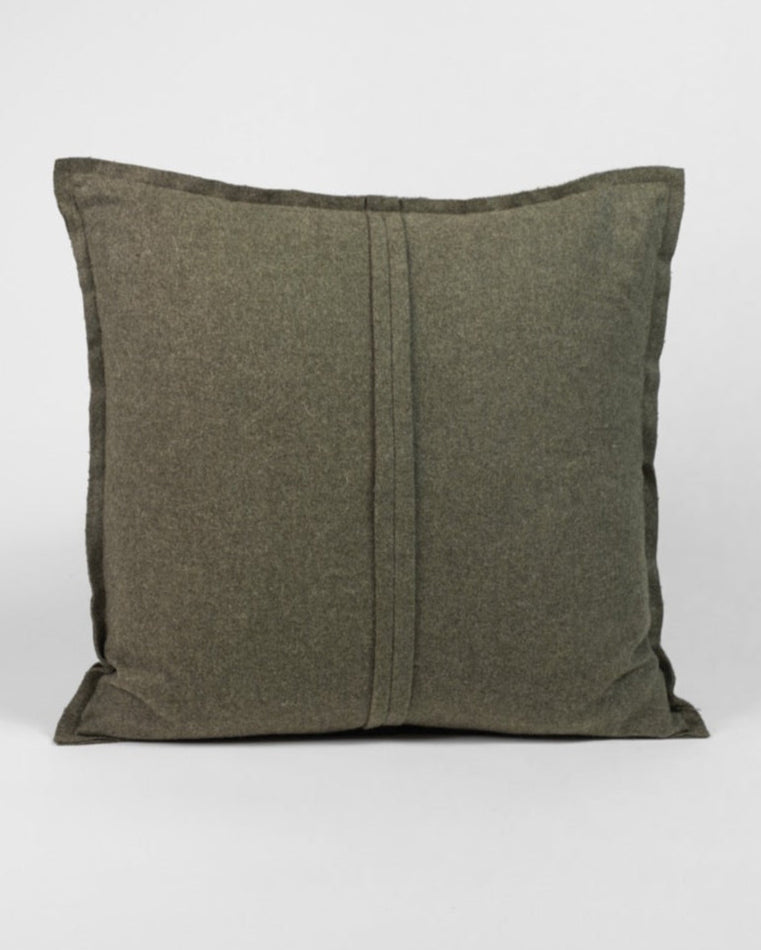 Olive Green Wool Cushion Cover