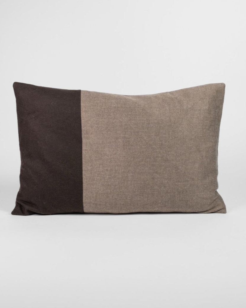 Neutral Block Wool Cushion Cover
